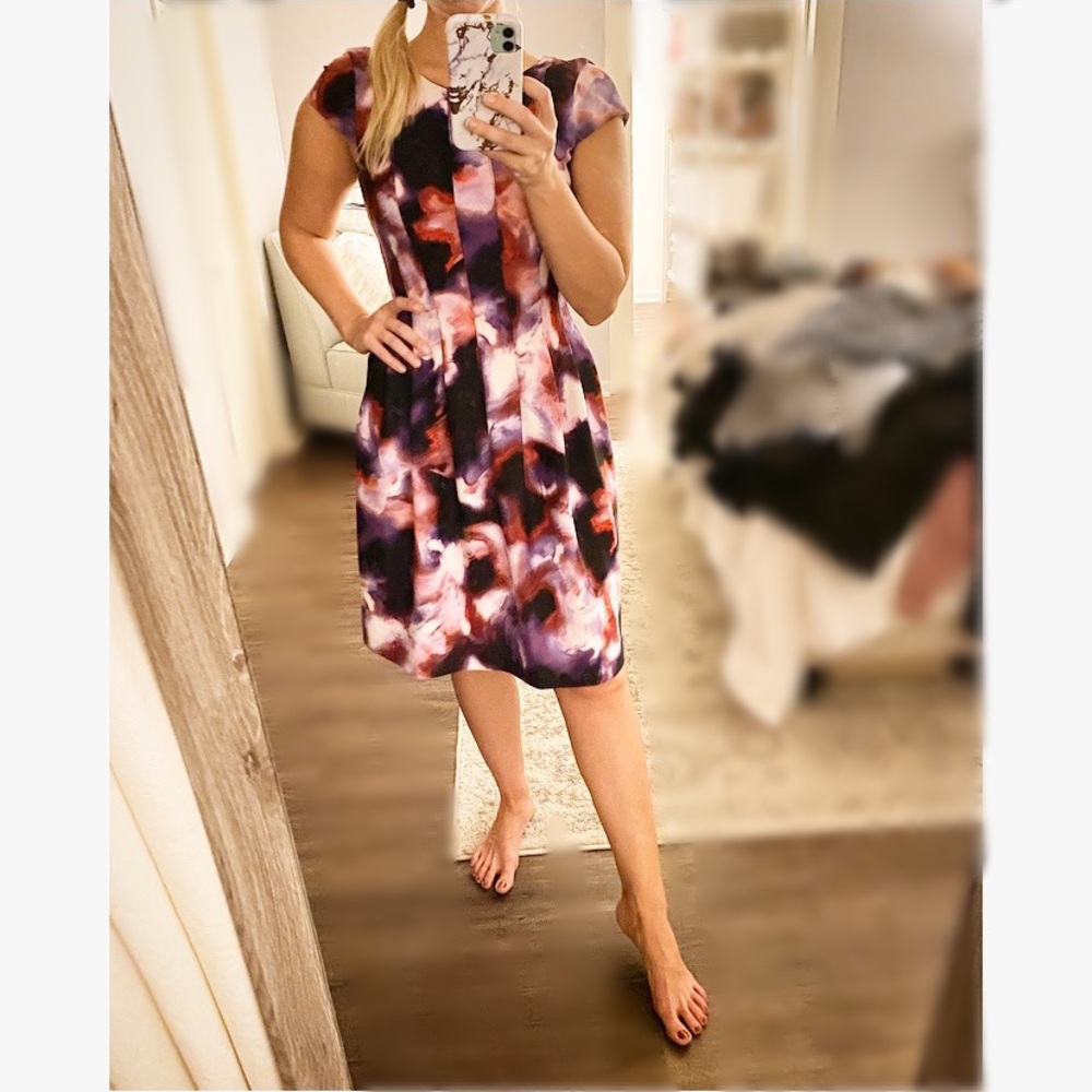 NWOT Calvin Klein Sz2 Pink&Purple Fit&Flare Dress